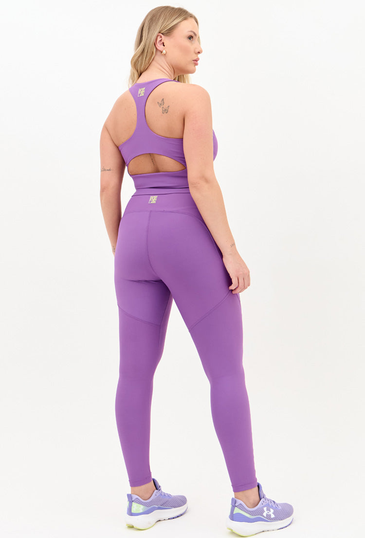 Legging com bolsos lisa roxo fusão Alquimia