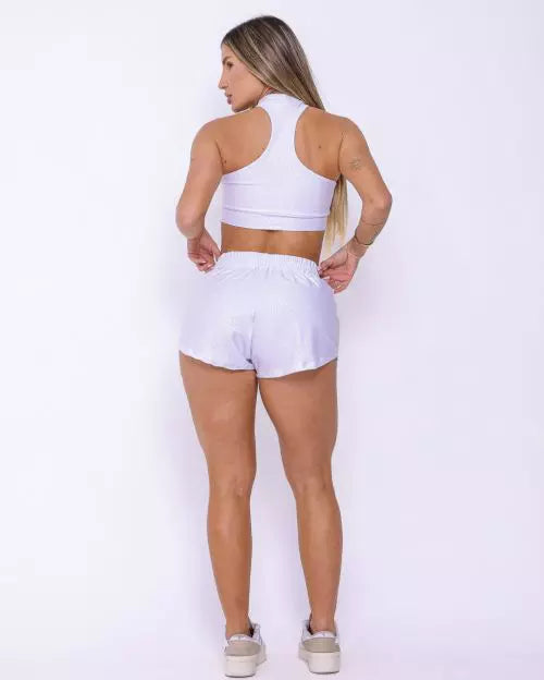 Conjunto Boxer Basic Branco + Top Amanda
