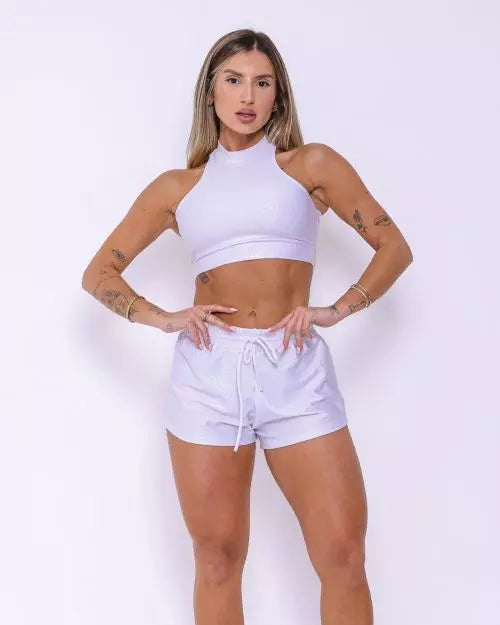 Conjunto Boxer Basic Branco + Top Amanda