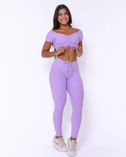 Conjunto Calça Legging Empina + Top Manguinha