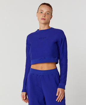 Blusa De Moletom Cropped Faixa Alto Giro