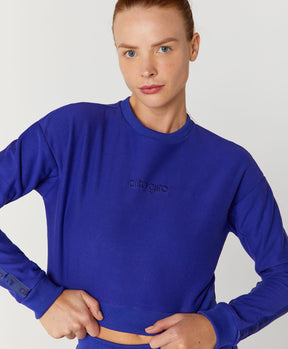 Blusa De Moletom Cropped Faixa Alto Giro