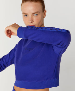 Blusa De Moletom Cropped Faixa Alto Giro