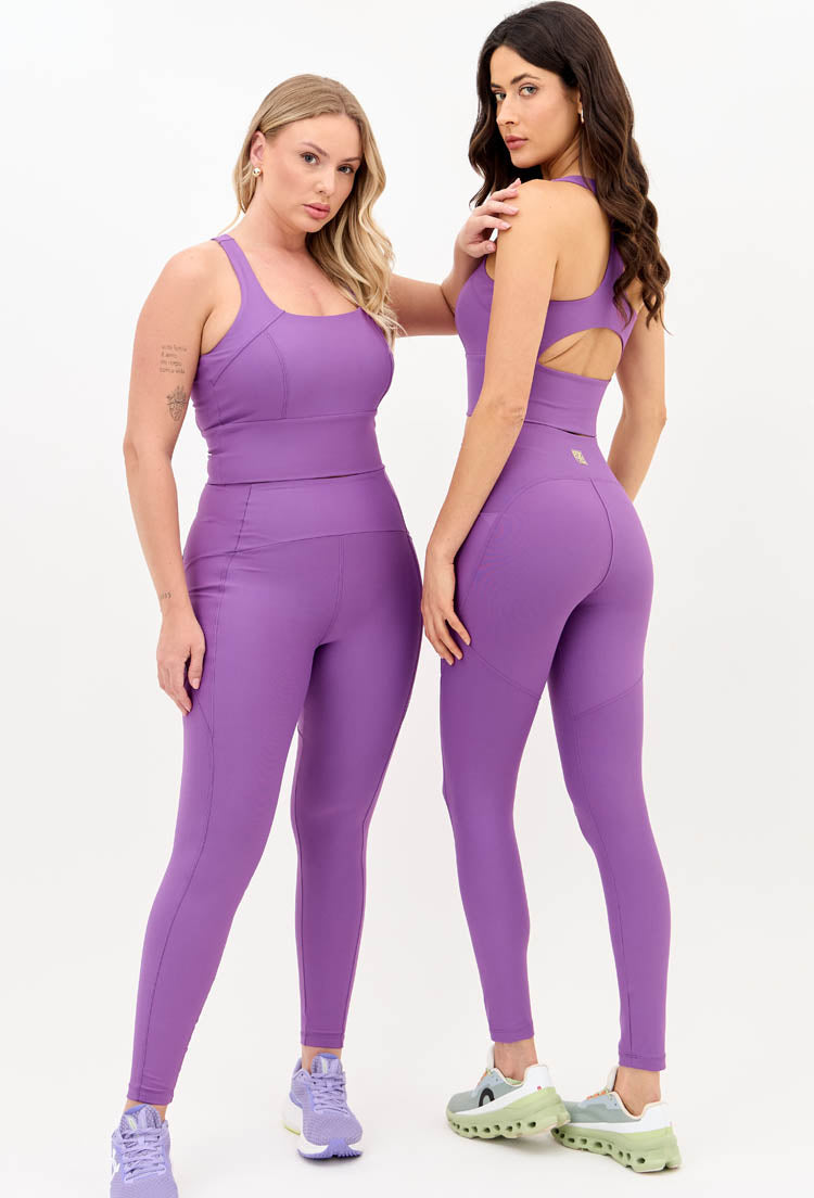 Legging com bolsos lisa roxo fusão Alquimia