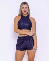 Conjunto Boxer Basic Marinho + Top Amanda