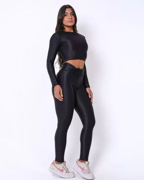 Conjunto Calça Básica Preto + Top Maria