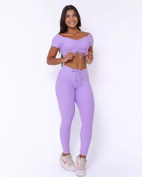 Conjunto Calça Legging Empina + Top Manguinha
